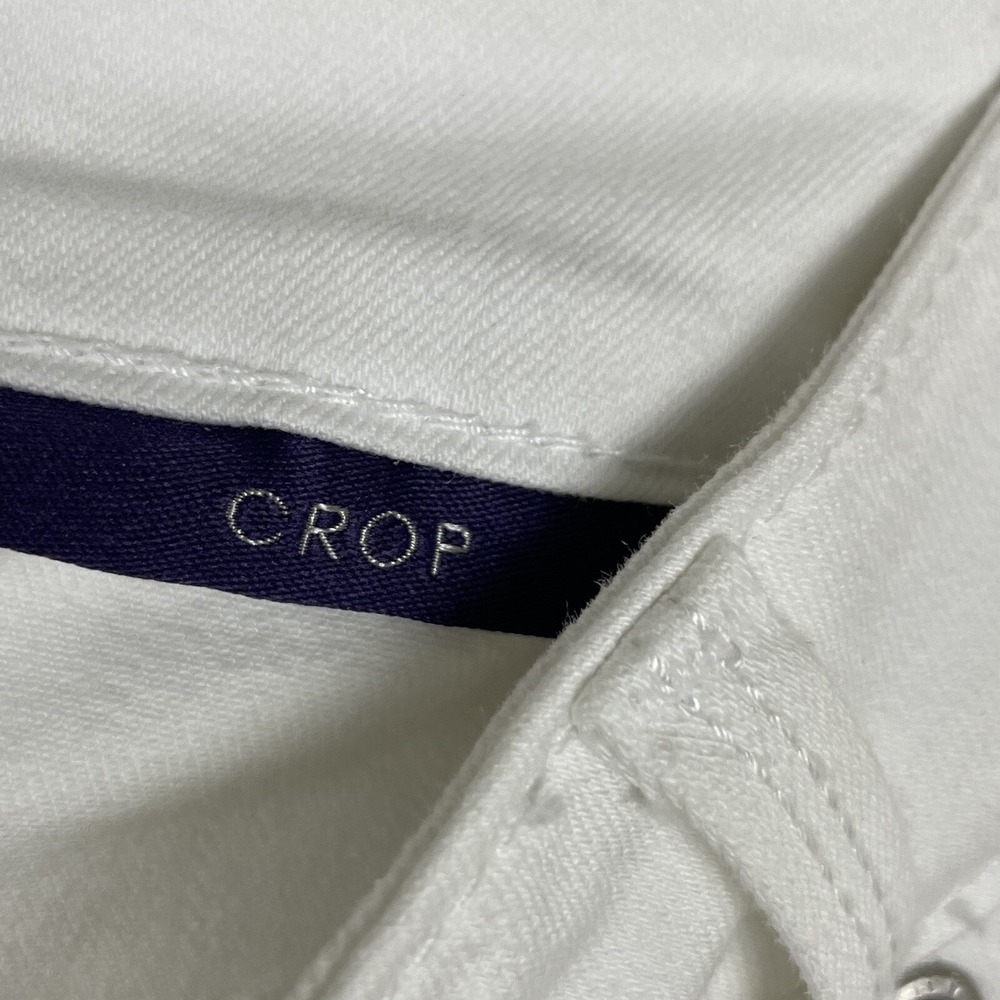 NYDJ Size 6 White Crop Pants Cuffed‎ Stretch Jeans Not Your Daughter's Jeans - Picture 5 of 5